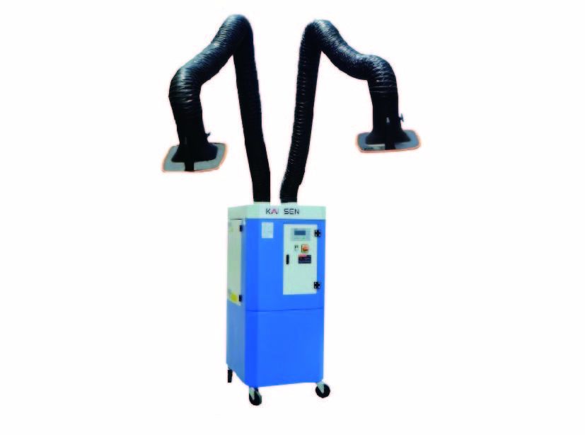 Self Cleaning Mobile Fume Extractor With 2 Pcs 3m Arms PLC Smart Control