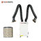 White Industrial Fume Extractor Welding Smoke Filtration Unit With Double Arms